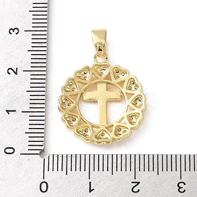 Brass Micro Pave Clear Cubic Zirconia Pendants SH-CBA03AF-14A-G-1