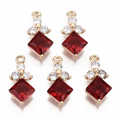 Brass Micro Pave Cubic Zirconia Links KK-R111-012-A02-1