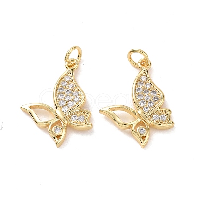 Brass Cubic Zirconia Pendants KK-G453-19G-1