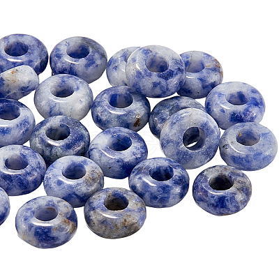 30Pcs Natural Blue Spot Jasper European Beads G-SP0001-01A-05-1