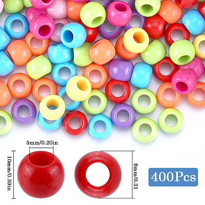 400Pcs Acrylic European Beads MACR-SP0001-02-1