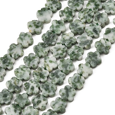 Natural Green Spot Jasper Beads Strands G-B138-C24-01-1