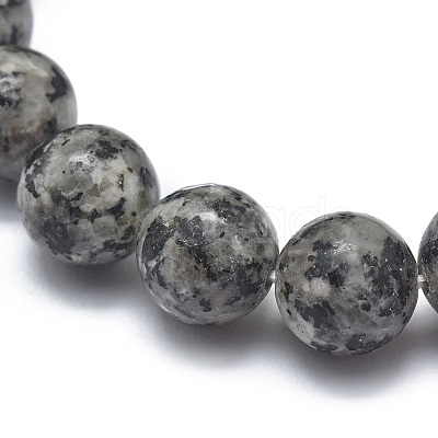 Natural Sesame Jasper/Kiwi Jasper Bead Stretch Bracelets BJEW-K212-A-033-1