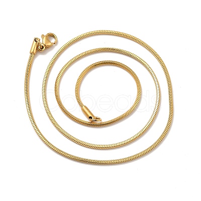 Ion Plating(IP) 304 Stainless Steel Square Snake Chain Necklaces STAS-A066-07-01G-1