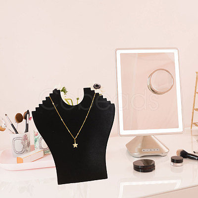 4Pcs Bust Shaped Velvet Necklace Display Stands ODIS-CA0001-34-1