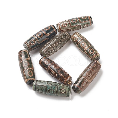 Tibetan Style 9-Eye dZi Beads Strands G-O057-05B-1