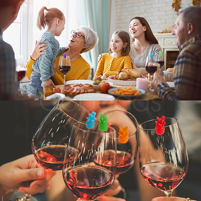 Silicone Wine Glass Charms AJEW-NB0002-06-1
