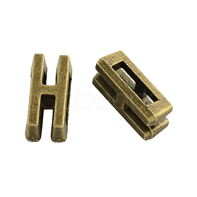 Tibetan Style Alloy Letter Slide Charms TIBEB-Q055-08AB-NR-1