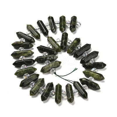 Natural Chinese Jade Southern Jade Double Terminated Point Beads Strands G-H069-B15-01-1