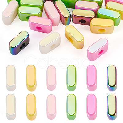 20Pcs UV Plating Opaque Acrylic European Beads OACR-TADJ0001-16I-1