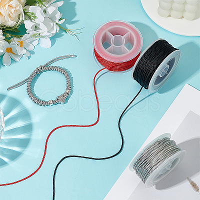3 Rolls 3 Colors Nylon Milan Cord NWIR-PH0002-44-1