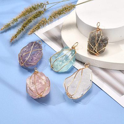 Natural & Synthetic Gemstone Pendants PALLOY-JF00908-1
