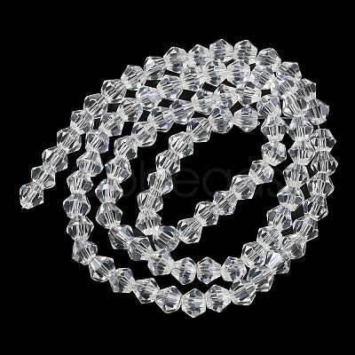 Transparent Electroplate Glass Beads Strands GLAA-F029-4mm-C13-1