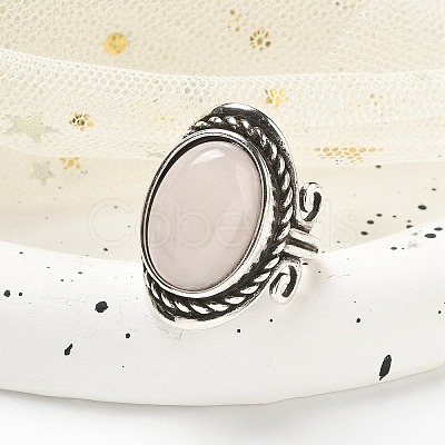 Natural Rose Quartz Adjustable Rings RJEW-I108-01AS-13-1