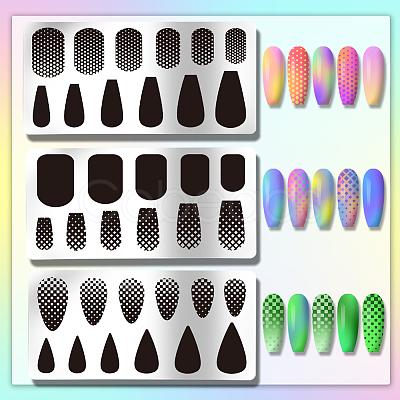 Stainless Steel DIY Nail Art Templates MRMJ-WH0092-066-1