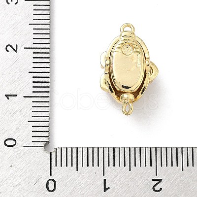 Flower Brass Micro Pave Cubic Zirconia Box Clasps KK-H537-23B-G-1