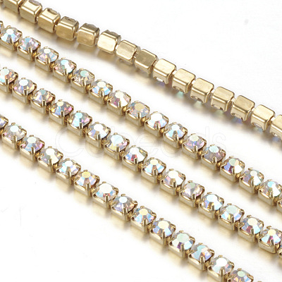 Brass Rhinestone Strass Chains CHC-T001-SS18-02C-1