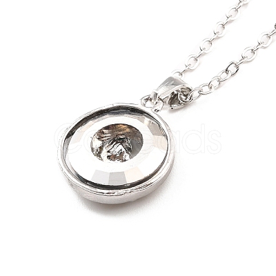 Bird Donut Pendant Necklace for Women NJEW-I113-14P-1