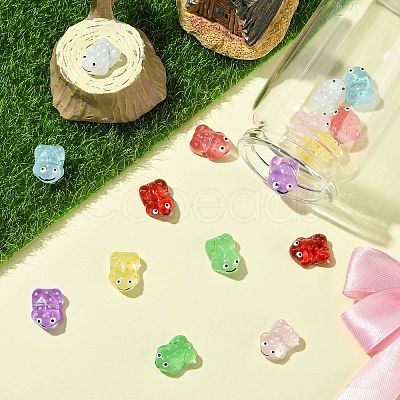 16Pcs 8 Colors Transparent Glass Enamel Beads GLAA-CJ0002-66-1