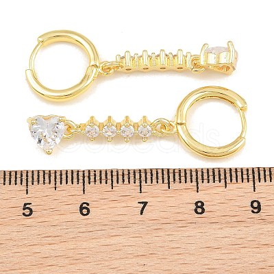Brass Micro Pave Cubic Zirconia Hoop Dangle Earrings KK-CBA8324-07G-02-1