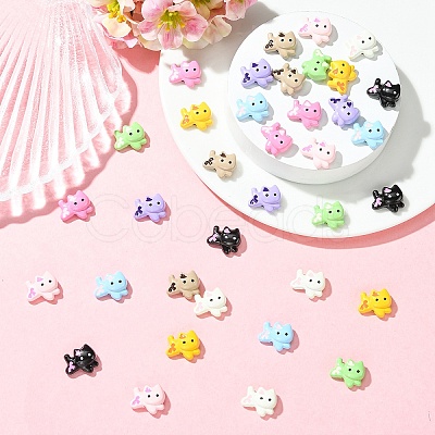 18Pcs 9 Colors Baking Paint Zinc Alloy Beads FIND-YW0011-32-1