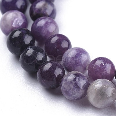 Natural Lepidolite/Purple Mica Stone Beads Strands X-G-K415-8mm-1