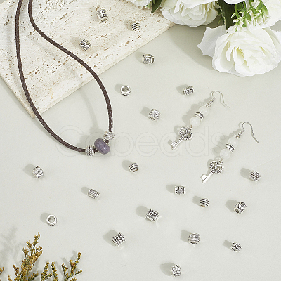 180Pcs 9 Styles Tibetan Style Alloy Beads TIBEB-PA0001-05-1