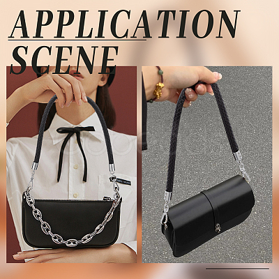 Braided Round PU Leather Bag Handles FIND-WH0180-01A-P-1