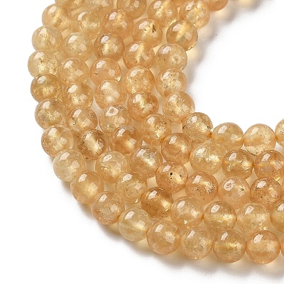 Natural Yellow Garnet Beads Strands G-Z129-C01-6mm-03-1