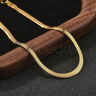 304 Stainless Steel Herringbone Chains Bracelet for Men Women BJEW-D450-01G-03-1
