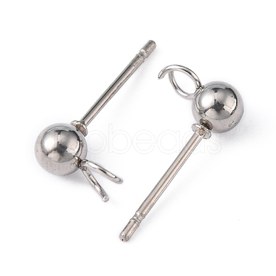 Non-Tarnish 304 Stainless Steel Stud Earring Findings STAS-G012-2-1