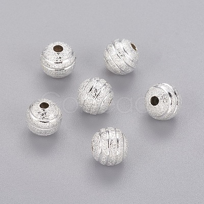 Brass Textured Beads KK-B208-S-1