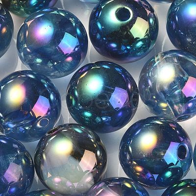 UV Plating Rainbow Iridescent Acrylic Beads PACR-E001-03D-1
