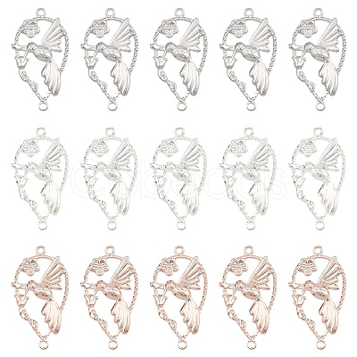 15Pcs 3 Colors 304 Stainless Steel Connector Charms STAS-YW0011-28-1