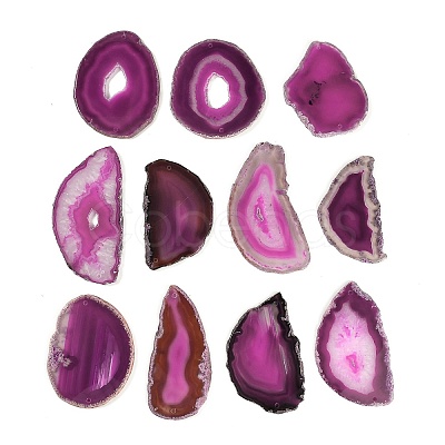 Natural Agate Nuggets Slice Links Connector Charms G-E022-M08-1