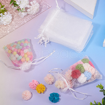 50Pcs Organza Bags Jewellery Storage Pouches Wedding Favour Party Mesh Drawstring Gift OP-TA0001-16E-1
