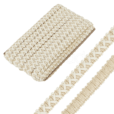 15 Yards Imitation Leather Braided Lace Ribbon WL-WH0003-02F-1