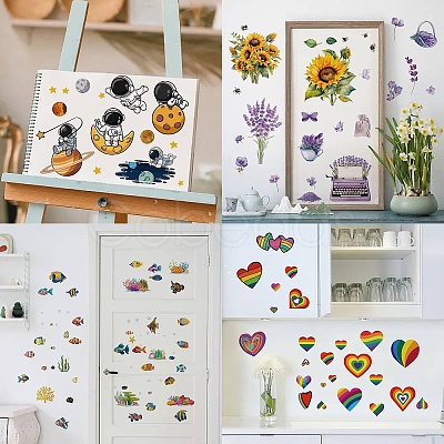 8 Sheets 8 Styles PVC Waterproof Wall Stickers DIY-WH0345-119-1