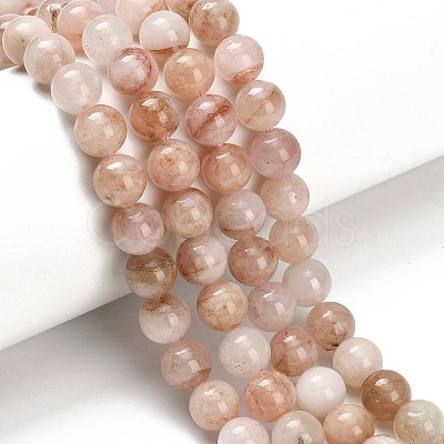 Natural Pink Morganite Beads Strands G-H335-B01-8mm-1