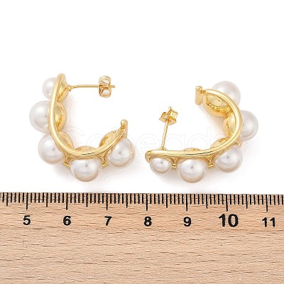 Brass Stud Earrings KK-U058-66G-1