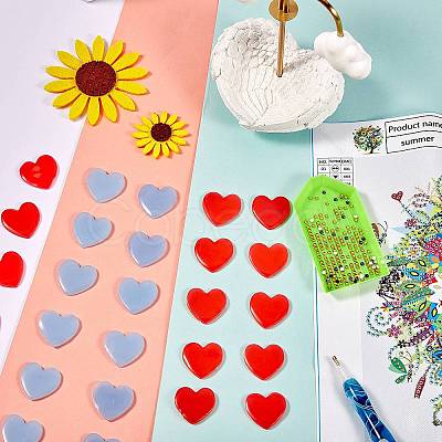 40Pcs 2 Colors Heart Silicone Glue Clay DIY-SZ0003-44-1