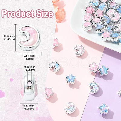 20Pcs 4 Styles Opaque Acrylic Beads OACR-YW0004-37-1