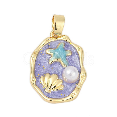 Brass Enamel Pendants KK-U068-02A-01G-1