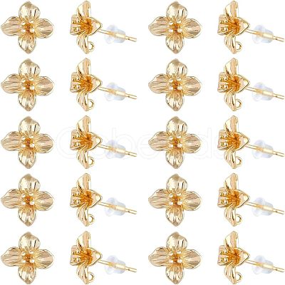 20Pcs Brass Stud Earring Findings KK-FH0004-63-1