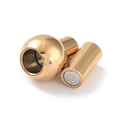 304 Stainless Steel Magnetic Clasps with Glue-in Ends STAS-H187-02G-1