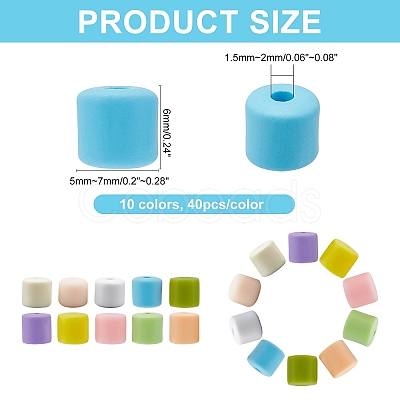 400Pcs 10 Colors Polymer Clay Beads CLAY-CA0001-09-1