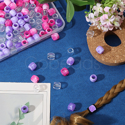 3 Bags 3 Colors Plastic European Beads KY-CA0001-63A-1