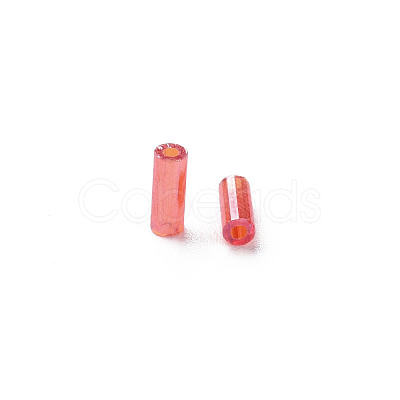 Transparent Colours Luster Glass Bugle Beads SEED-N005-001-A05-1