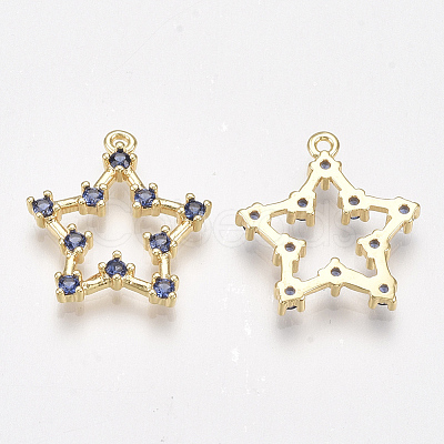 Brass Cubic Zirconia Pendants KK-T038-505E-1