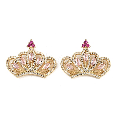 Brass Micro Pave Cubic Zirconia Pendants KK-S526-09G-B-1